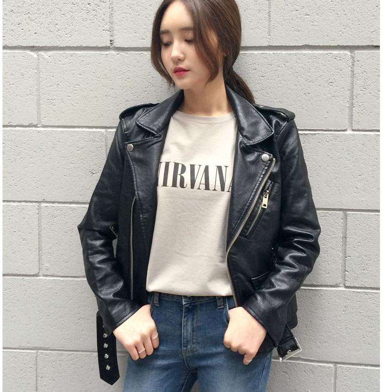 Sale Terbatas Jaket Kulit Wanita Ramones Changcuters Korea Blazer Crop