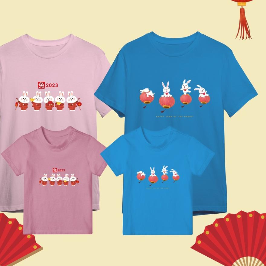 ✺ KAOS IMLEK RABBIT 2023 / BAJU IMLEK KELUARGA KELINCI CHINESE NEW YEAR ➫