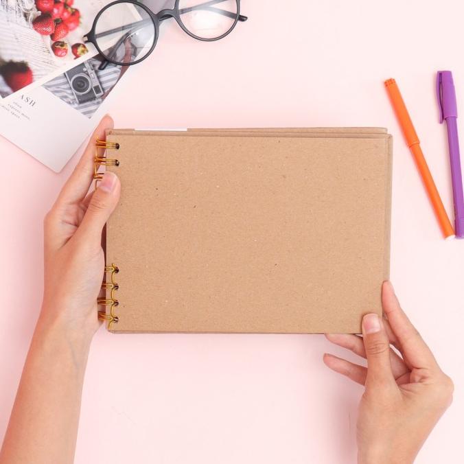 

bukuqu Scrapbook Hardcover A5 - Notebook/ Album Foto Bahan Kraft SALE