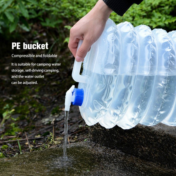 Botol Air Lipat Foldable Camping Water Storage 15 Liter / Botol Air 15 Liter / 5 Liter dengan keran pembuka / Botol Air Gunung Mendaki Outdoor Camping