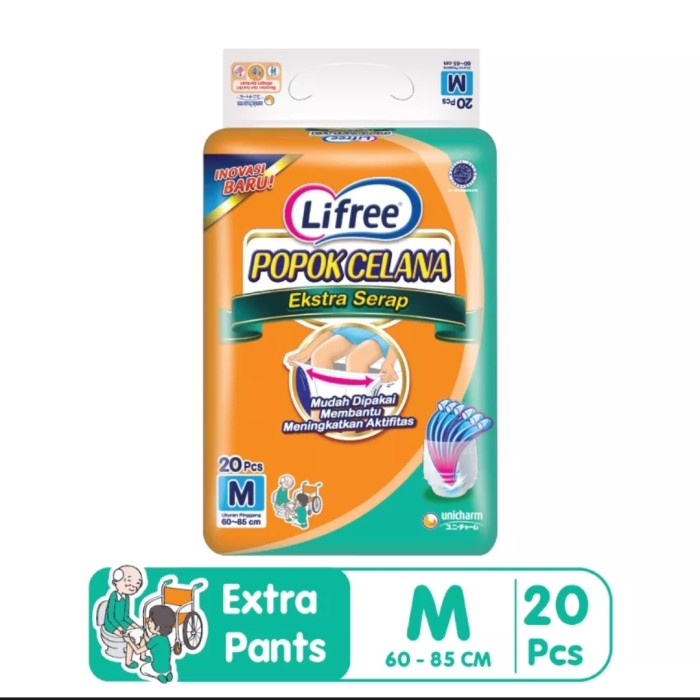 Diaper Lifree Popok Celana Ekstra Serap M20 M 20/Lifree Celana Extra Serap