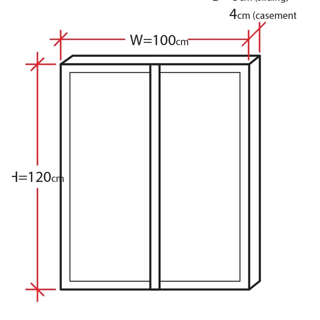 Jendela Aluminium Brown Double Sliding Tidy W1 Ukuran 1 X 1.2M