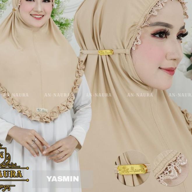 ➭ Bergo kerut renda yasmin terbaru - jilbab jersey kerut viral - kerudung jersey renda kerut ☈