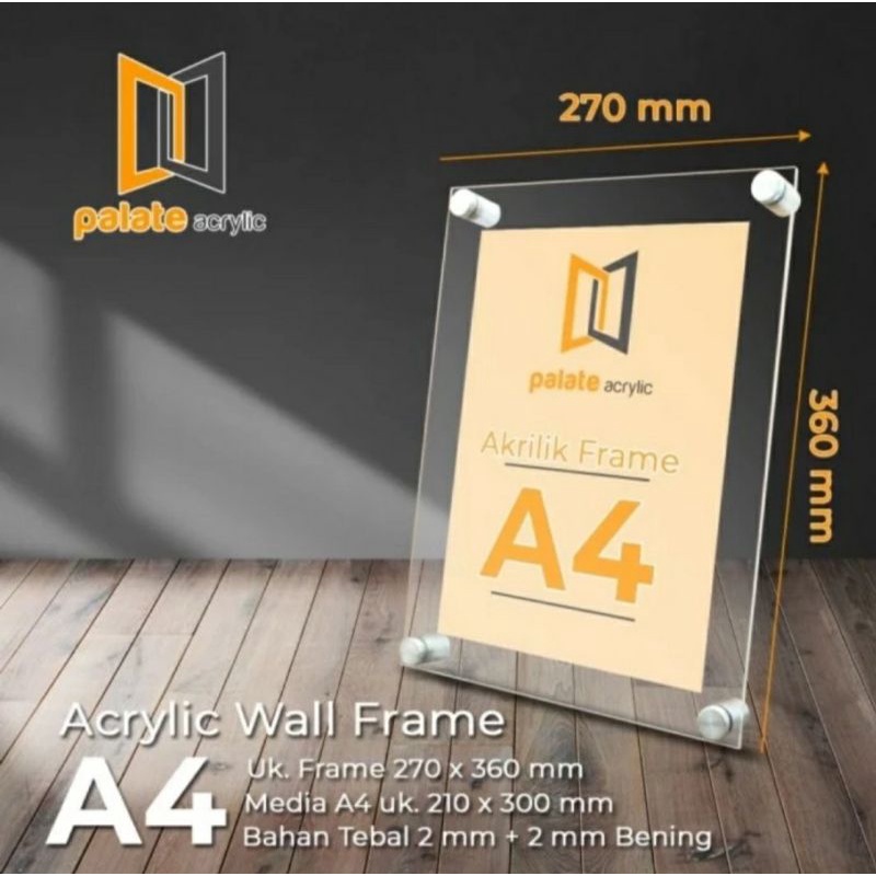 

Acrylic / Akrilik Wall Frame ukuran A4