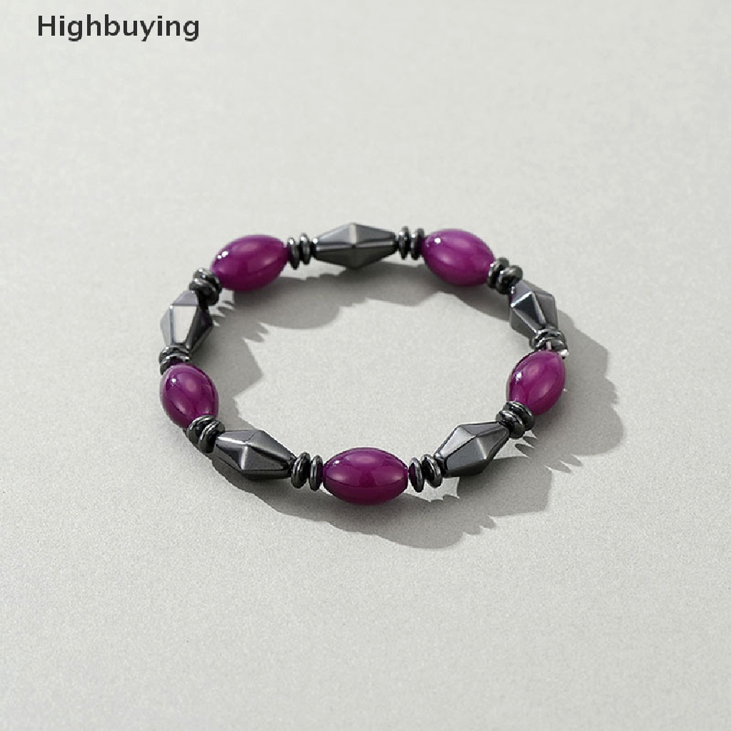 Hbid Natural Hematite Braceket Anklet Magnet Gelang Pelangsing Sehat Perhiasan Penurunan Berat Badan Wanita Pria Glory