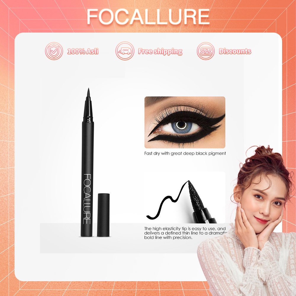 FOCALLURE Eyeliner Anti Air Eyebrow Pencil Eyeliner Anti Air Dan Tahan Lama Tahan air Black Liquid Eyeliner Pensil Eyebr