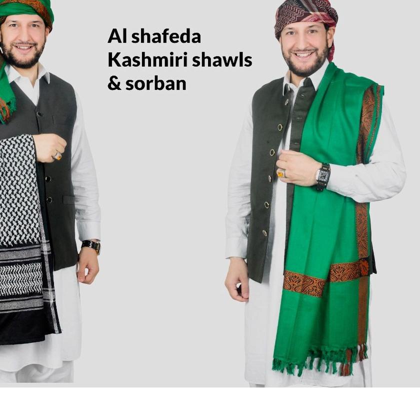 ✿ Sorban kashmiri hijau al shafeda/Shawl kashmiri hijau al shafeda 845F ✥