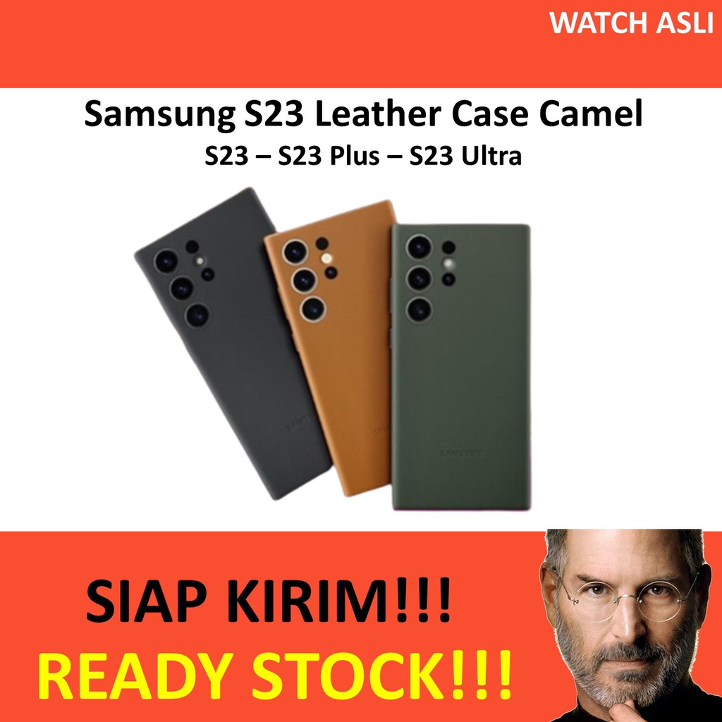 Casing Samsung Galaxy S23 S23+ S23 Ultra Leather Case Camel Original