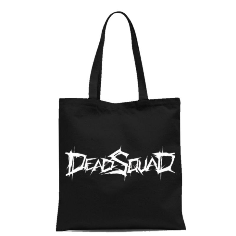 Tote Bag Kanvas Resleting Dead Squad /Tote Bag Wanita /Totebag kanvas hitam /Totebag Tote bag Tas Murah