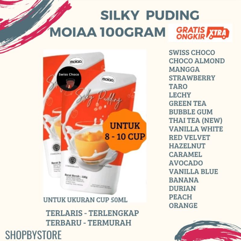 

MOIAA PUDDING SILKY PUDING 100 GRAM | JELLY AGAR BUBUK PUDING INSTAN HALAL