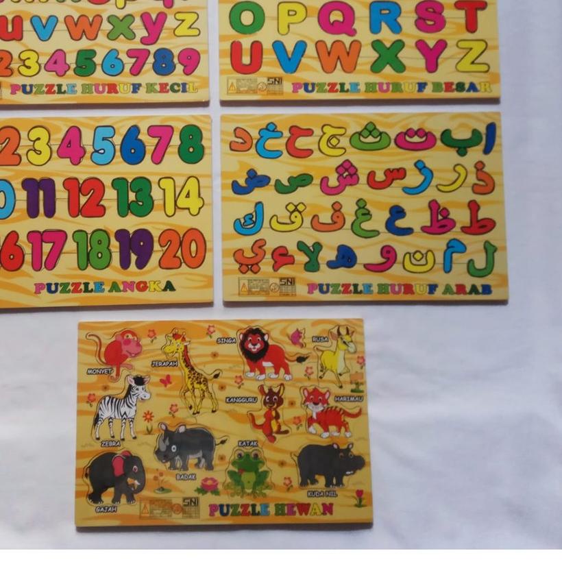 ➮ Puzzle Kayu Hampers Mainan Edukasi Anak Abjad Alphabet Huruf Angka Hijaiyah Mainan Anak Pazel Puze