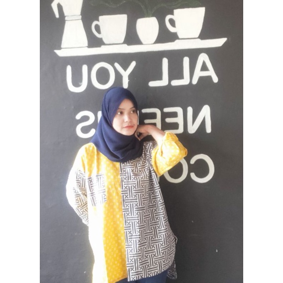 Dissa shirt kemeja batik oversize 2 tone.