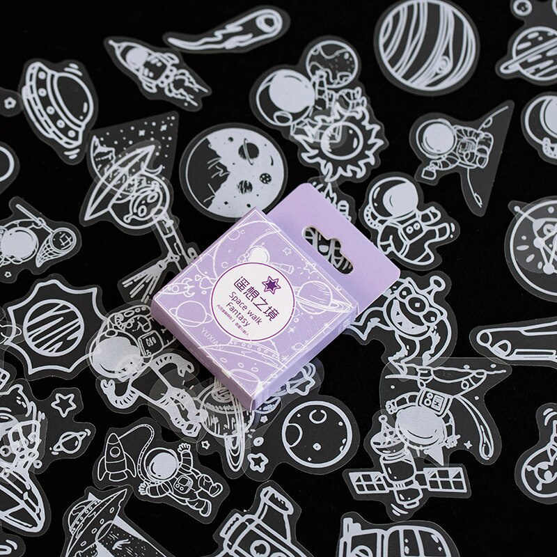

[BC073] 10 PCS SPACE WALK FANTASY DECORATIVE STICKER | BULLET JOURNAL KIT