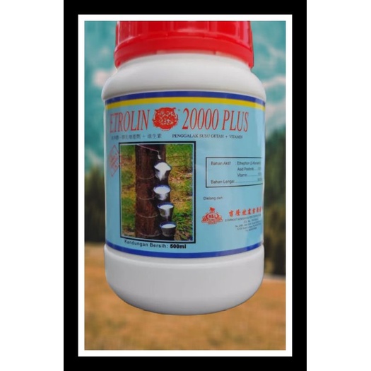 Etrolin 20000 Plus Penggalak Produksi Susu Getah  ( Lateks ) Isi 500 ml