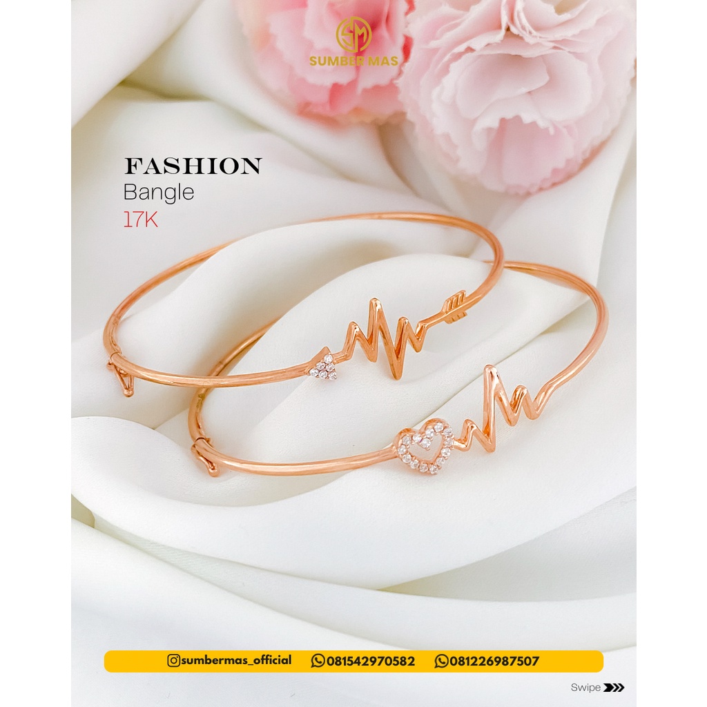 FASHION BANGLE ROSE GOLD 17K - SUMBER MAS