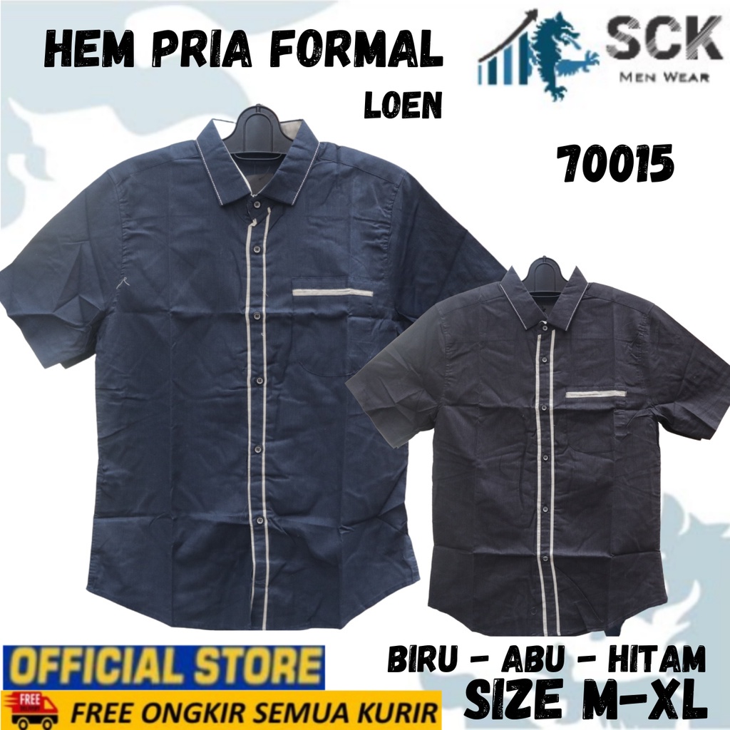 Kemeja Lengan PENDEK LOEN 70015 Pria ABG Remaja / Hem Kerja Kantor / Pakaian Formal Cowok - sckmenwear GROSIR