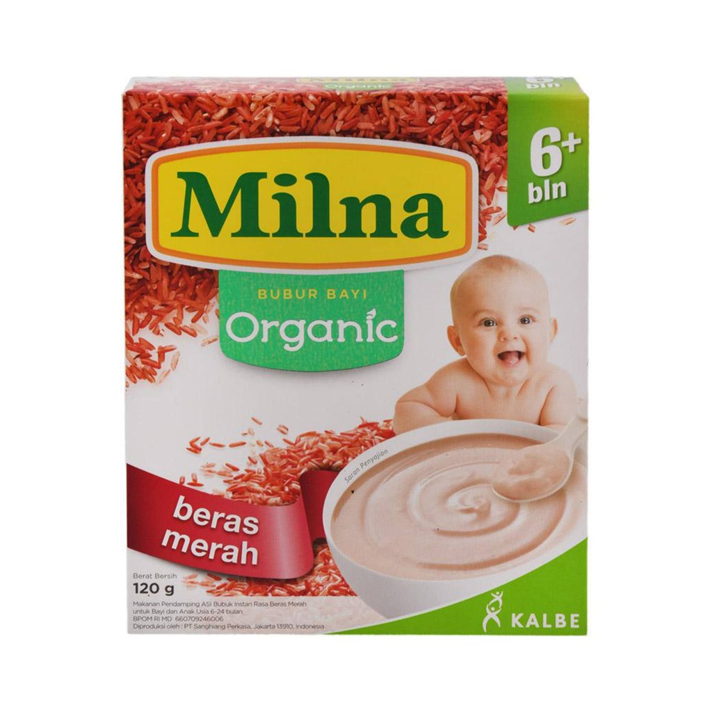 MILNA BUBUR ORGANIC 6+ BERAS MERAH 120(24)