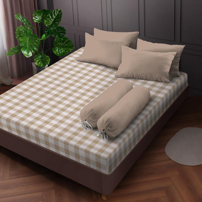 ✿ Kintakun Sprei Flat /200 Litani Aesthetic Dluxe Microtex Coklat ♞