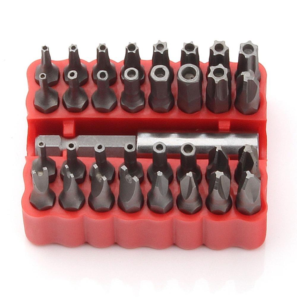 Nanas 33Pcs Kepala Obeng Mini Hand Tool Security Screw Hollow/Solid Tips Screw Kepala Khusus Dengan Extension Bit Holder