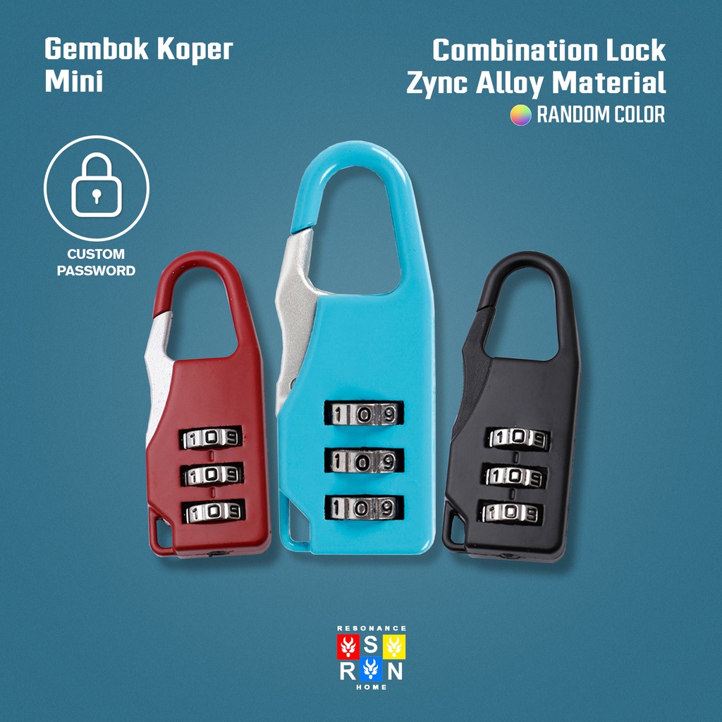 Gembok Nomor Mini Tas Bagasi / Gembok Tas Koper Mini Resonance Home