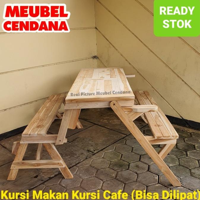 Meja Kursi Cafe Kayu Jati / Kursi Taman Kayu Jati / Kursi Cafe Lipat