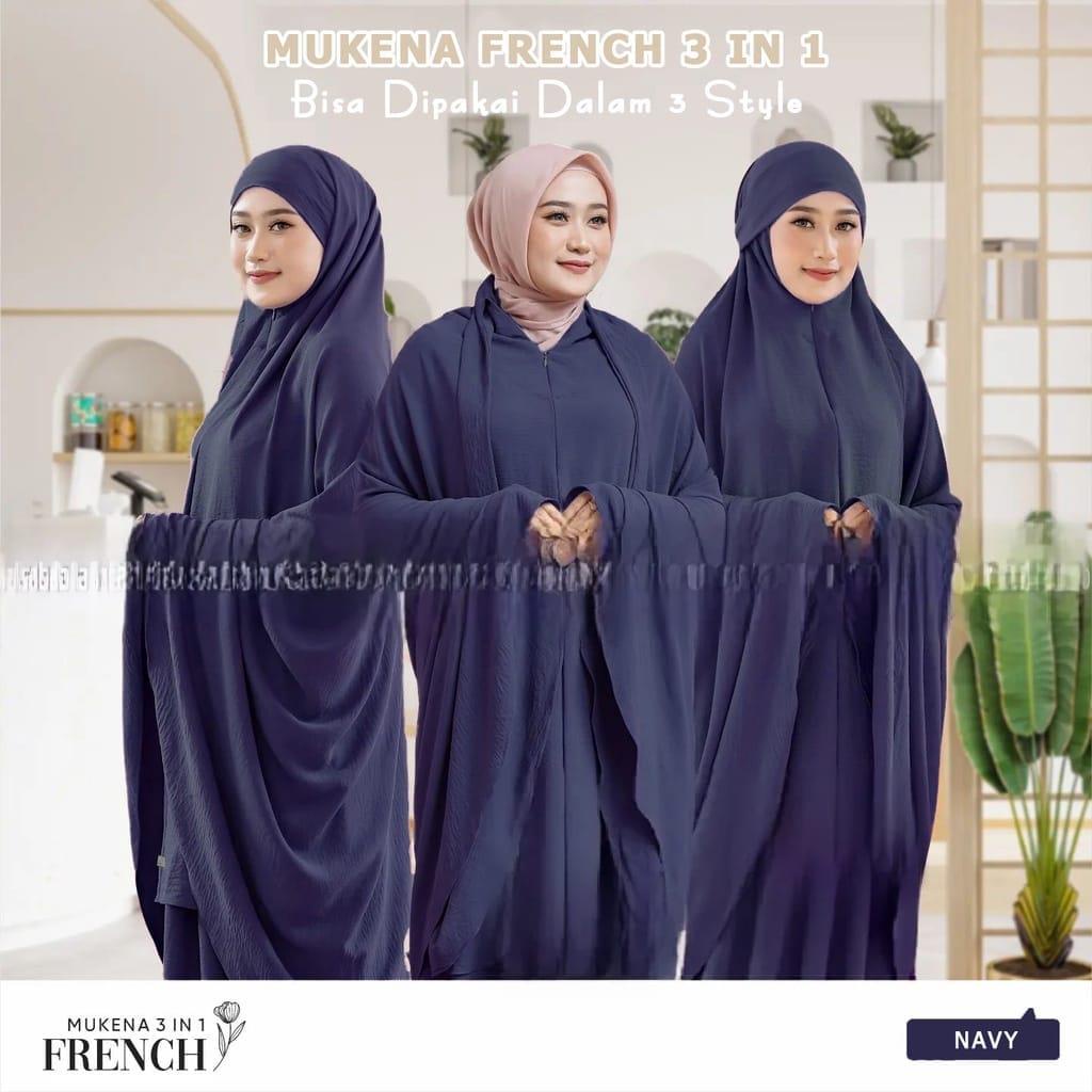 Mukena Dewasa Crinkle 3in1 Free Inner - Crinkle Premium Polos - Mukena Travelling Mewah