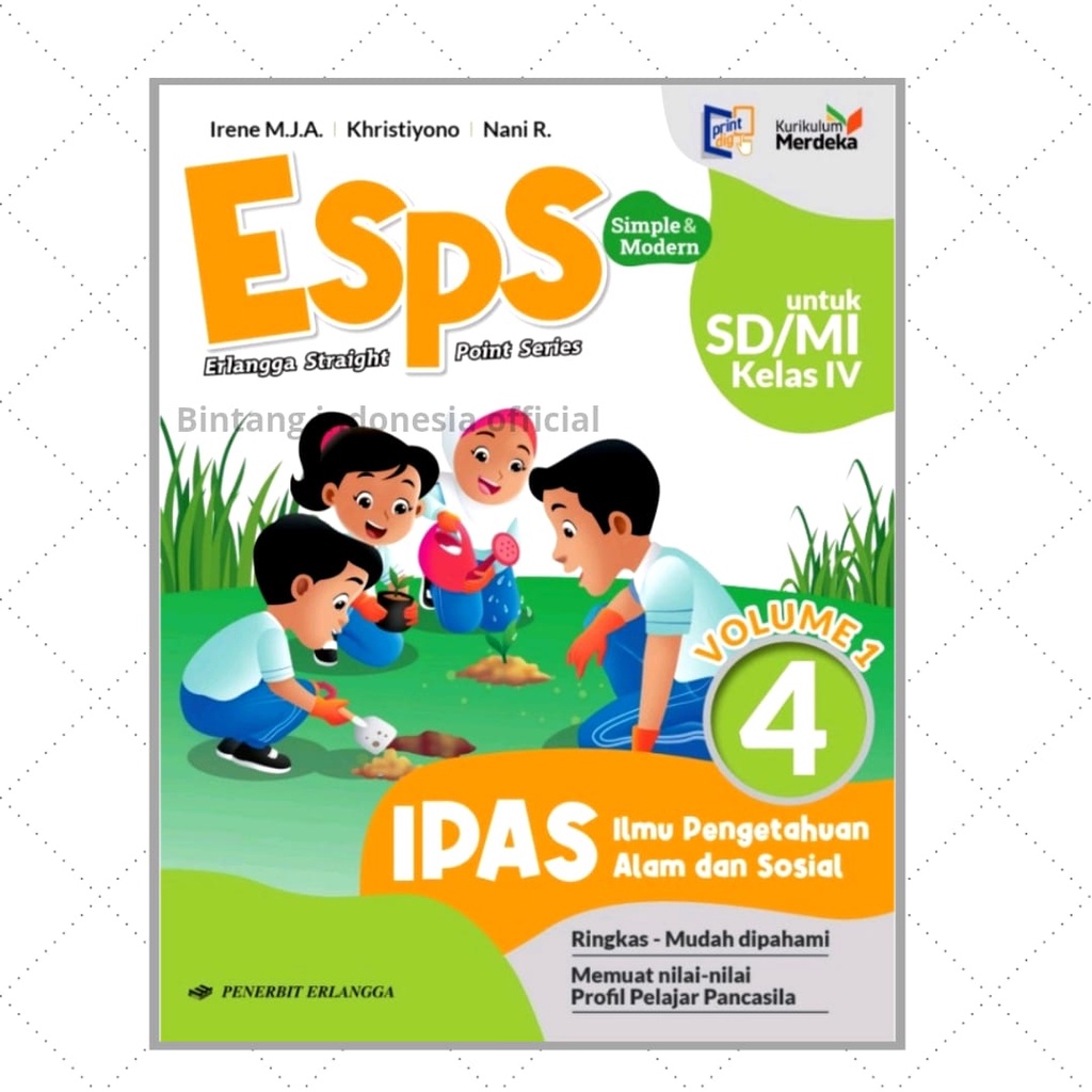 Buku Pelajaran ESPS IPAS Kelas 1.2.4 &amp; 5 Kurikulum Merdeka Erlangga