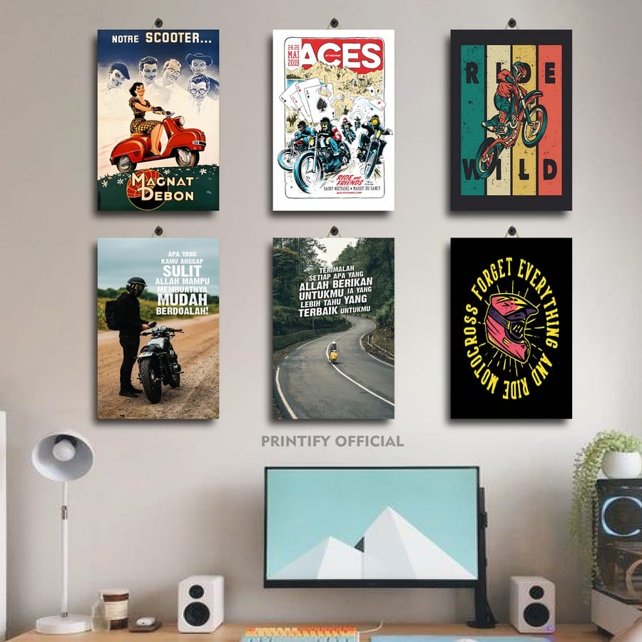 61-80 HIASAN KAMAR OTOMOTIF 20X30 MNGSW|OO3WC| DEKORASI KAMAR QUOTE MOTOR TRAIL | DEKORASI ANAK | BI