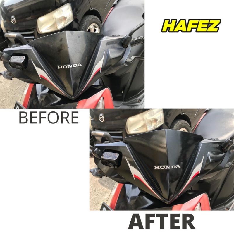 Hafez Restorer Pengkilap Body Motor 400ml  Penghitam Trim Dasboard Cat Motor semi Coating Pengkilat motor Mobil