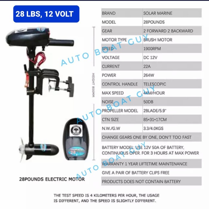 Terlaris Mesin Tempel Perahu Karet Listrik Elektrik Trolling Mancing 12V 24V