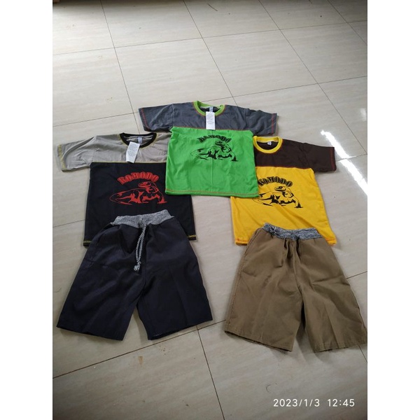 stelan kaos anak Levis pendek