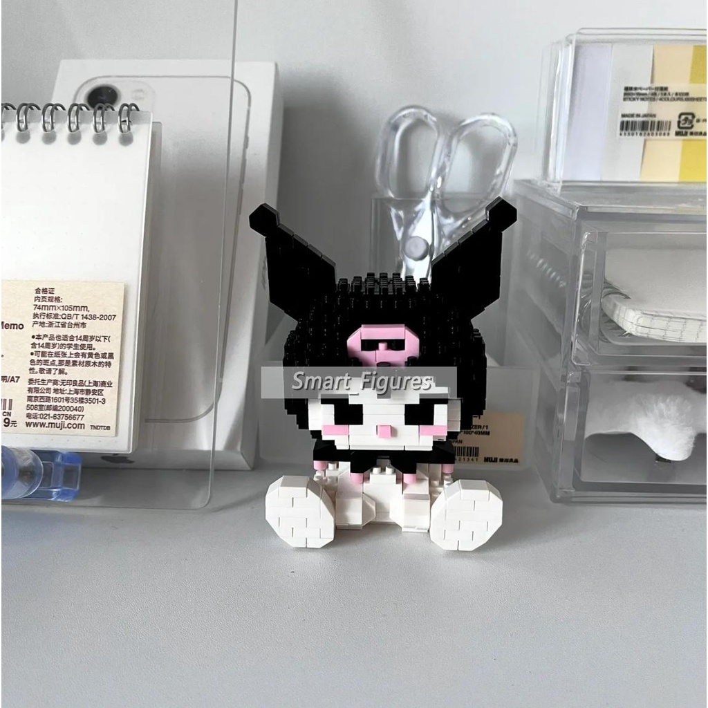 Karakter Kartun Lucu Kuromi Hello Kitty My Melody Partikel Kecil Blok Bangunan Sanrio Rakitan Mainan Anak Perempuan Hadiah