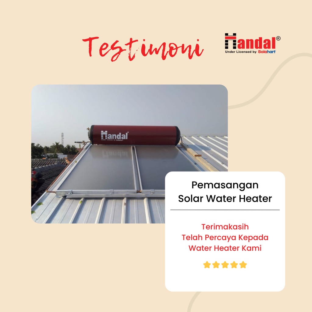 SOLAHART Solar Water Heater Pemanas Air Tenaga Matahari HANDAL RED 303