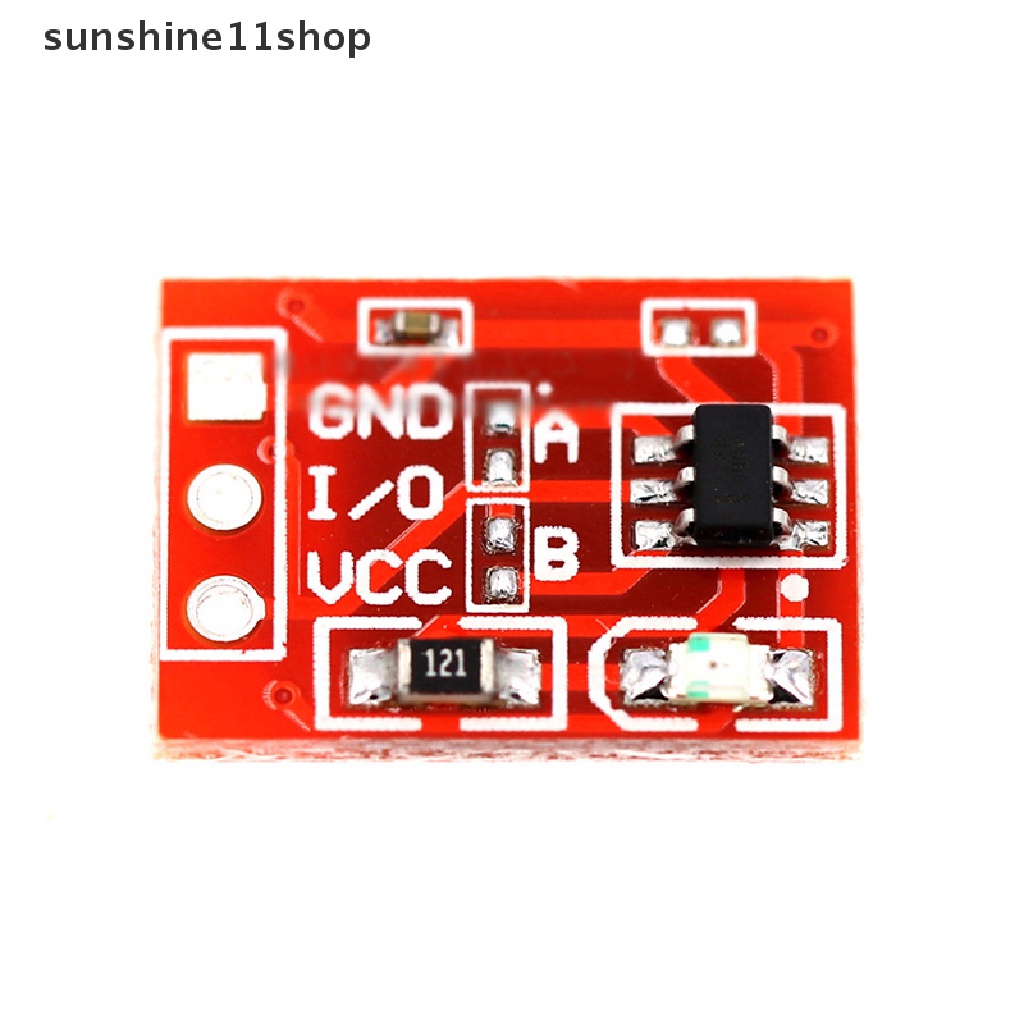 Sho 10Pcs TTP223 Modul Saklar Kunci Sentuh Tombol Switch Sensor Kapasitif Switches Module Self-Locking Single Channel N