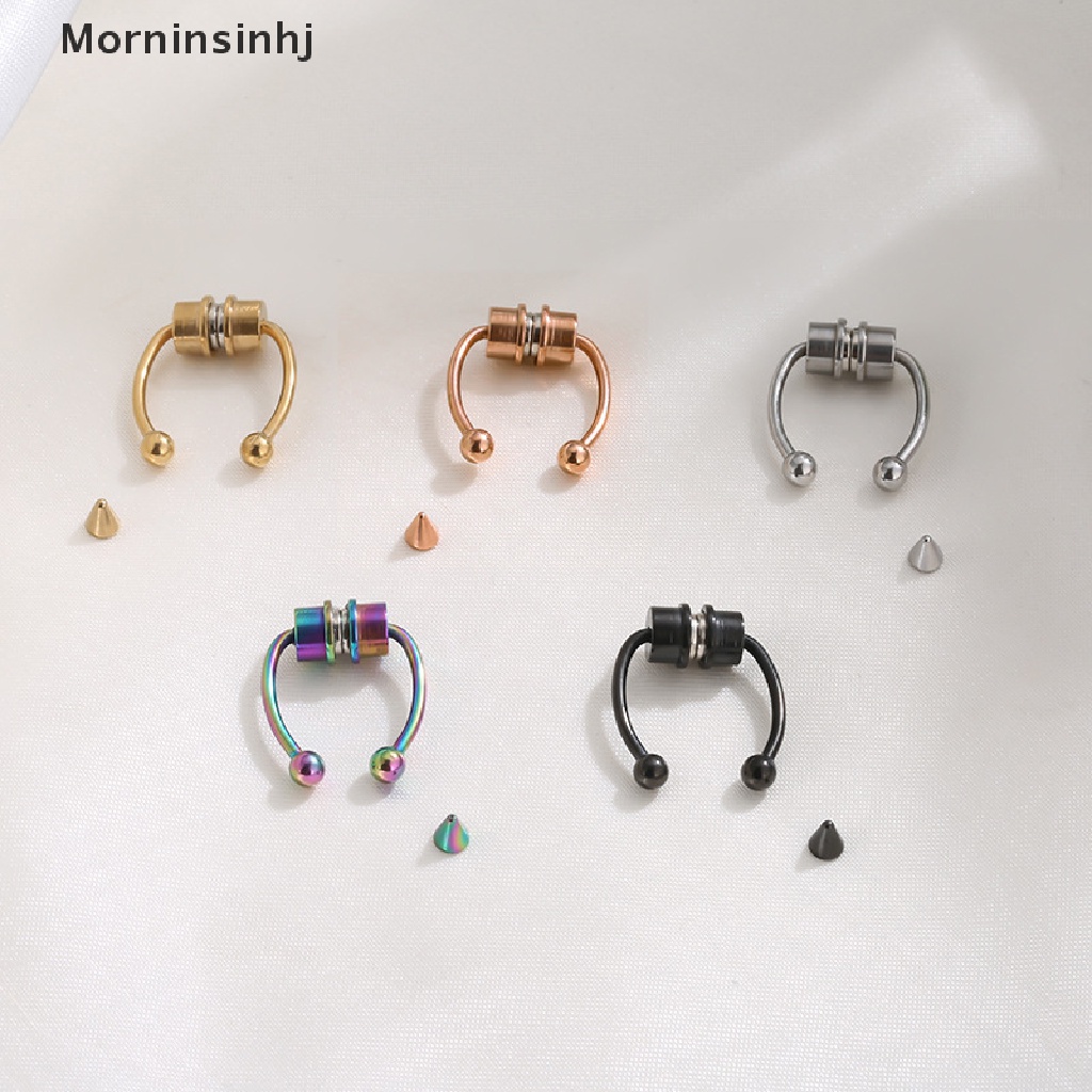 Mornin Nose Ring Hoop Septum Rings Magnet Punk Tubuh Palsu Hip Hop id