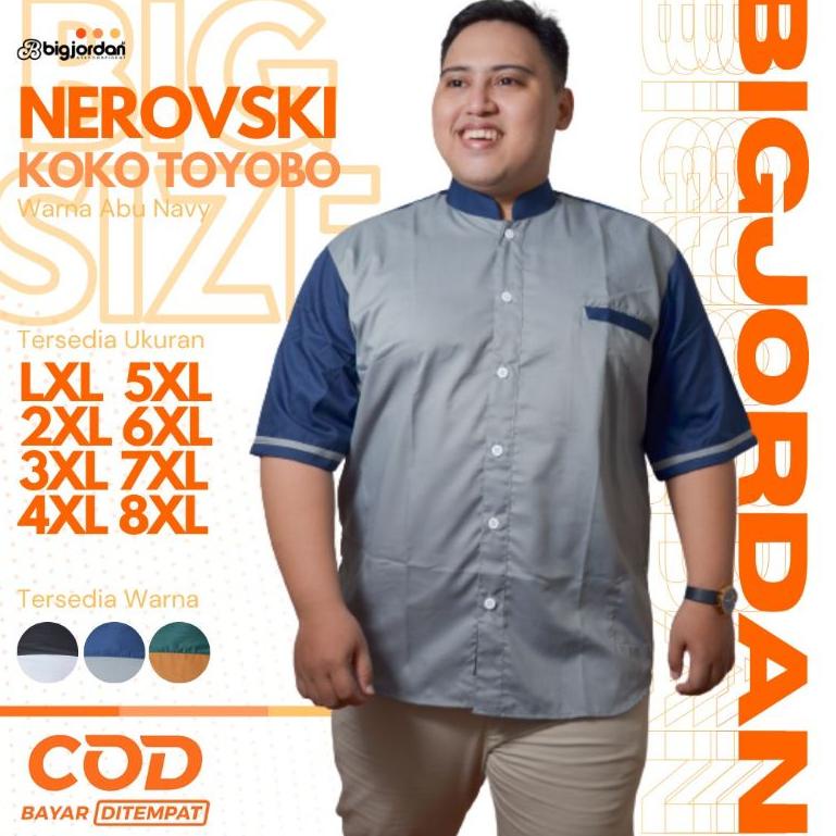 ↛ baju koko big size kemeja koko ukuran jumbo XXXL XXXXL Baju muslim pria jumbo 5XL 6XL 7XL 8XL ₹
