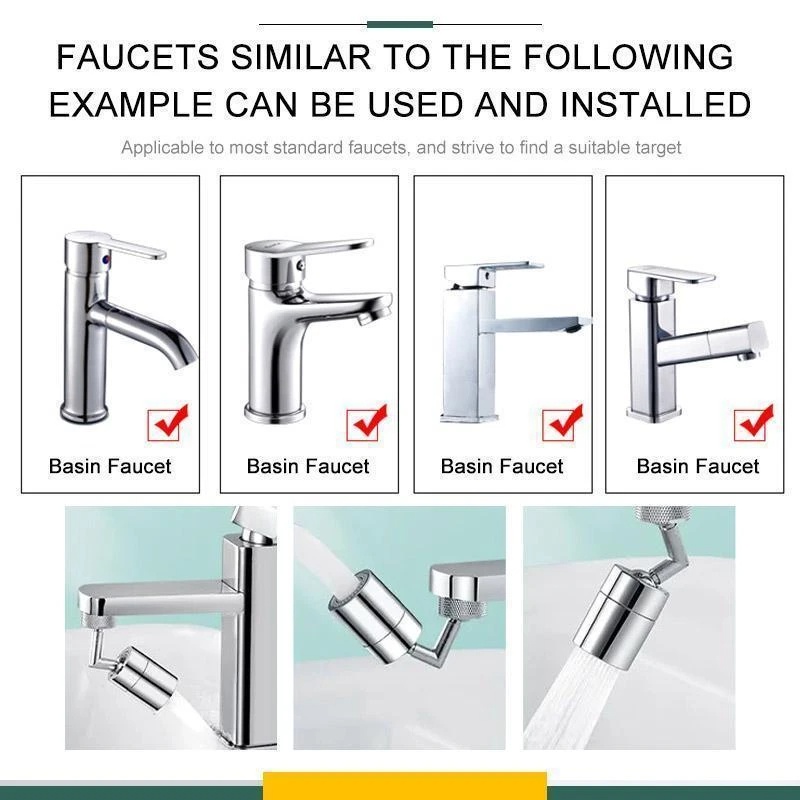 Putaran Apa Saja Kran Filter Splash Universal720° Kepala Semprotan Stop Kontak Air Faucet Extender Bubbler Sprayer Aksesoris Dapur Kamar Mandi