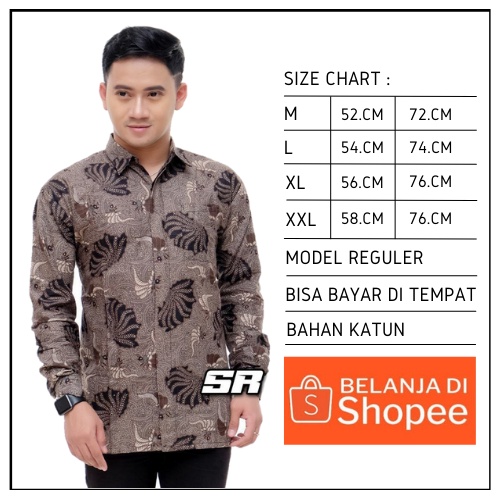 Atasan Kemeja Batik Pria Dewasa Lengan Panjang Slim Fit Artamulya Baju Kondangan Kerja Pakaian Pria Termurah Premium