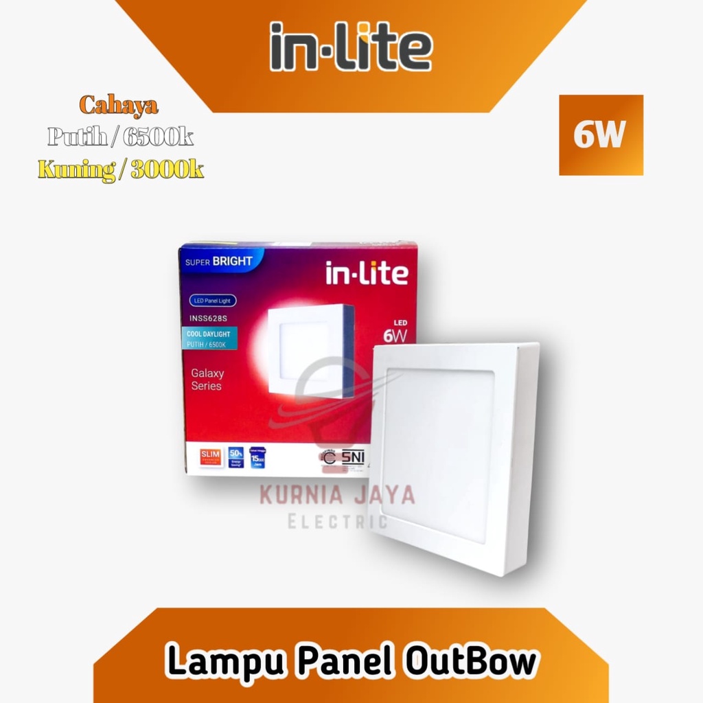 INLITE Downlight Panel Light LED Outbow Kotak 6W INSS628S