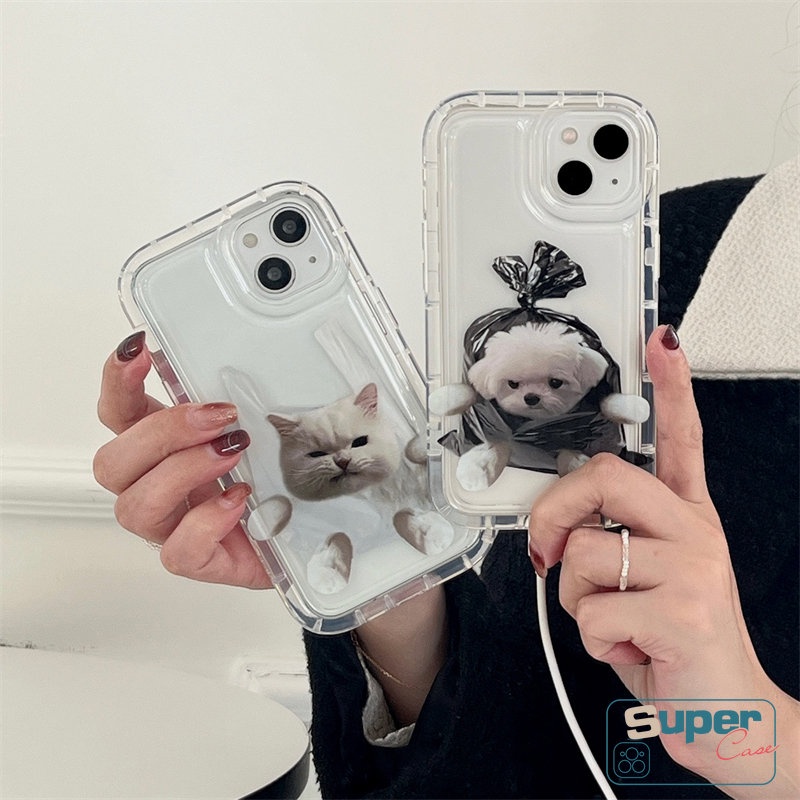 Case Pasangan Puppy Lucu Untuk Redmi 12C A1 10C 9 10 9A 10A 9T 9C NFC Note8 POCO F4 Redmi Note 11 10s 9 10 11s Kartun Lucu Cantik Kucing Anjing Shockproof Airbag Bening Lembut Tpu Case