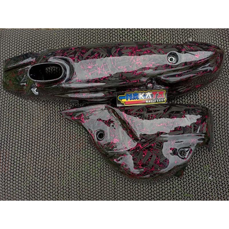 Cover cvt mio soul karbon forged fiber kevlar merah tutup CVT mio soul mio sporty karbon forged warn