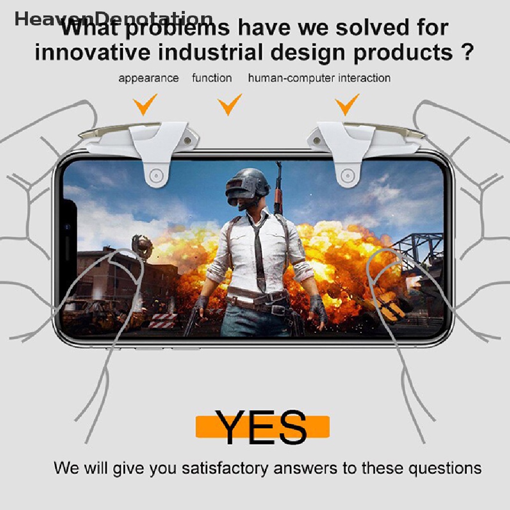 [HeavenDenotation] 2 Pcs Baru Ponsel Gamepad PUBG Gaming Controller Trigger Fire Tombol Handle Shooter Game Joys Gamepad Untuk Ponsel Universal HDV