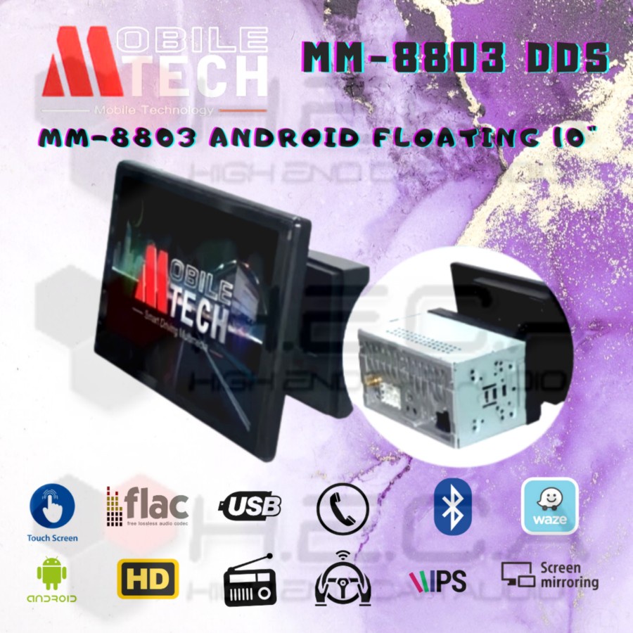 MTech MM-8803 DDS Android Floating 10 inch Head Unit Tape Audio Mobil