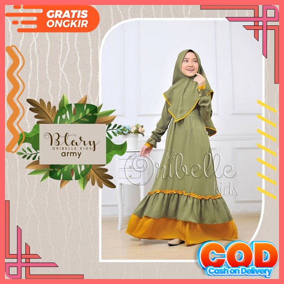 Setelan Gamis Syari Anak Perempuan Ceruty Babydoll 8-12 Tahun Humaira Syari # 2 Kids Fashion Hq Read