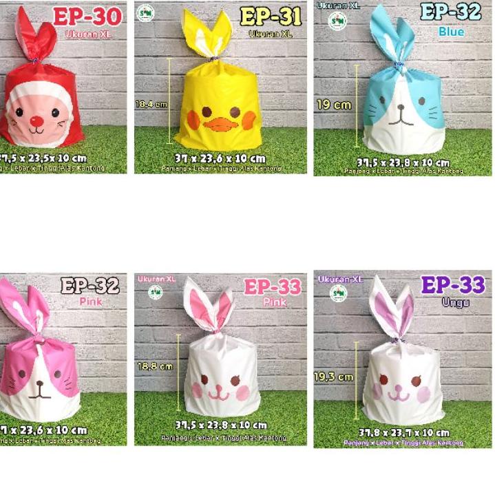 

Codek9K4w (10pcs) Plastik ikat Lucu besar EP XL GoodieBag Hampers Ultah pesta kantong souvenir