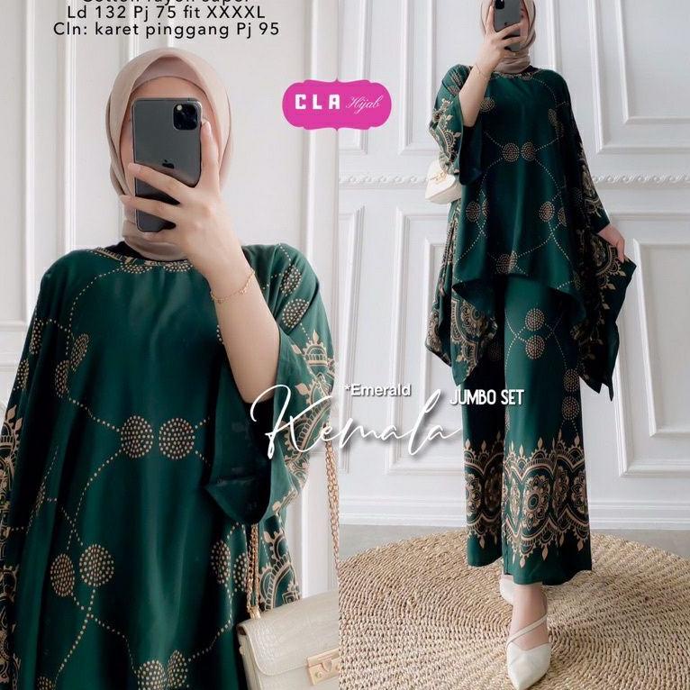 PALING DICARI BEECOUTURE SETELAN RAYON JUMBO LD 130 CM BIG SIZE SET WAKA KEMALA RESLETING DEPAN BUSU