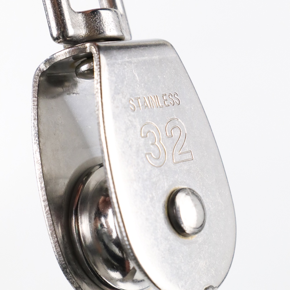 Gs8 ASOL Katrol Kerekan Mini Serbaguna Swivel Pulley Stainless Steel M32 - Silver Or-i