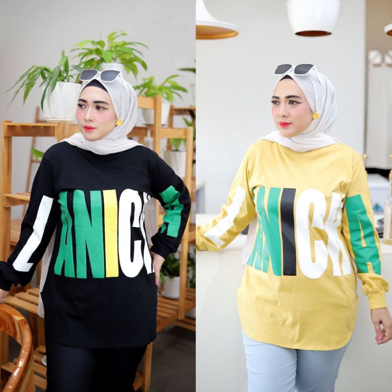 TOP LANICHA TERBARU / ATASAN WANITA KAOS LENGAN PANJANG / PAKAIAN WANITA MUSLIM