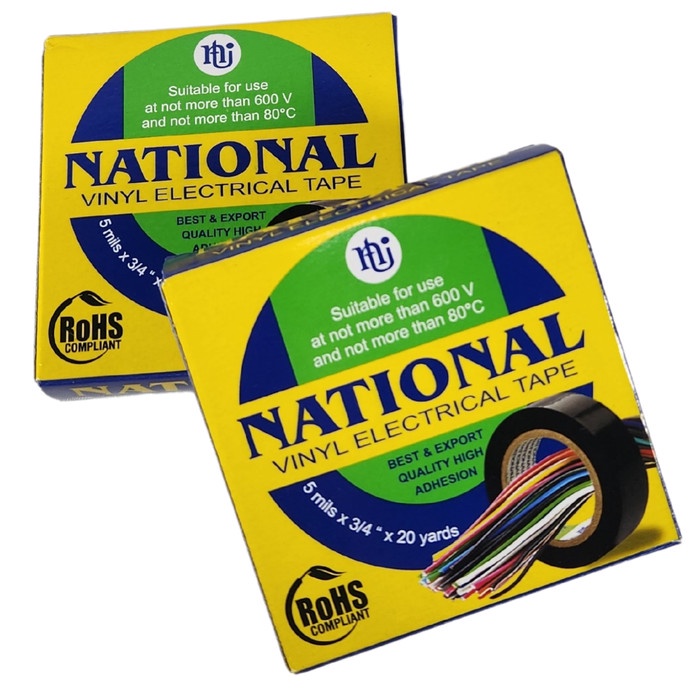 National Isolasi Listrik Vinyl Hitam (Electrical Tape) Solasi Original