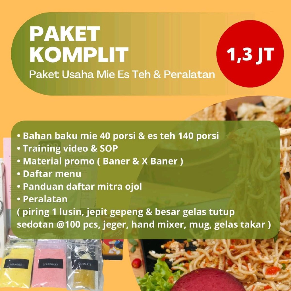 

Paket Usaha Bisnis Mie Level Pedas Kekinian Dan Minuman Komplit Dengan Peralatan